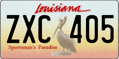 LA license plate ZXC405