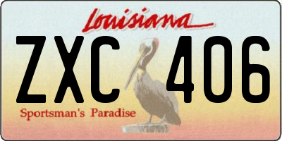 LA license plate ZXC406