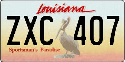 LA license plate ZXC407