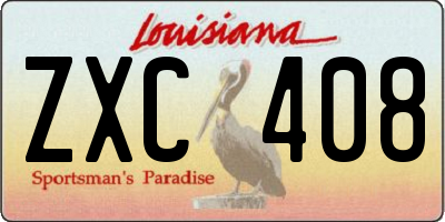 LA license plate ZXC408