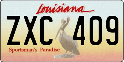LA license plate ZXC409