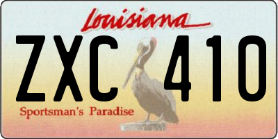 LA license plate ZXC410
