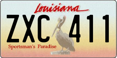 LA license plate ZXC411