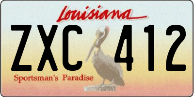 LA license plate ZXC412