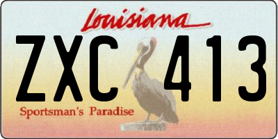 LA license plate ZXC413