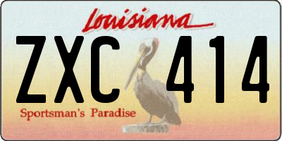 LA license plate ZXC414