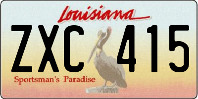 LA license plate ZXC415