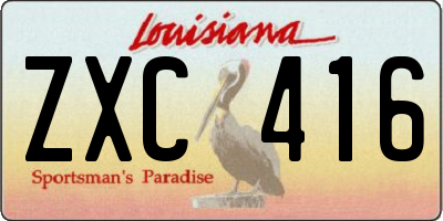 LA license plate ZXC416