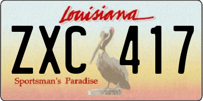 LA license plate ZXC417