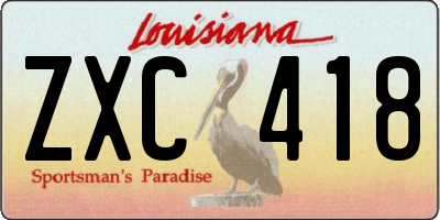 LA license plate ZXC418