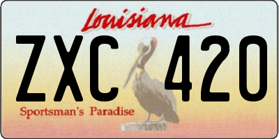 LA license plate ZXC420