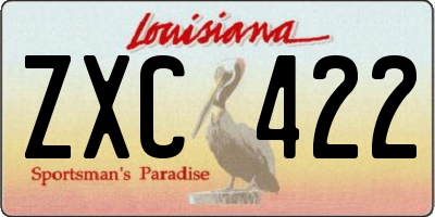 LA license plate ZXC422