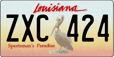 LA license plate ZXC424