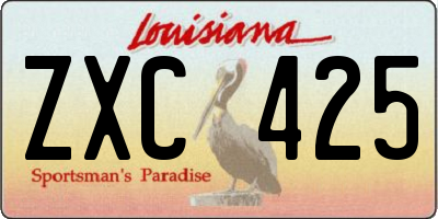 LA license plate ZXC425