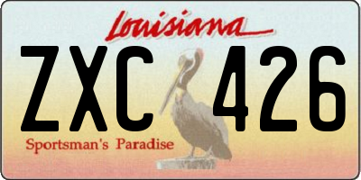 LA license plate ZXC426