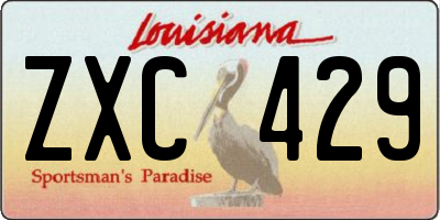 LA license plate ZXC429