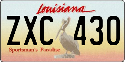 LA license plate ZXC430