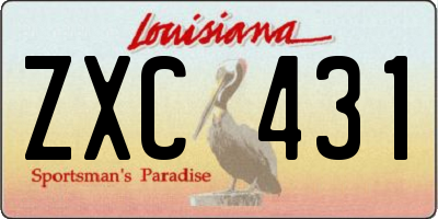 LA license plate ZXC431