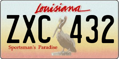 LA license plate ZXC432