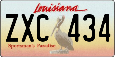 LA license plate ZXC434