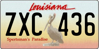 LA license plate ZXC436