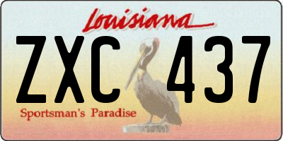 LA license plate ZXC437