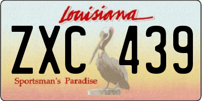 LA license plate ZXC439