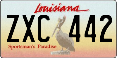 LA license plate ZXC442