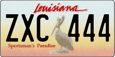 LA license plate ZXC444