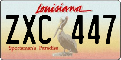 LA license plate ZXC447