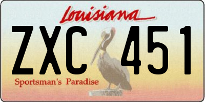 LA license plate ZXC451