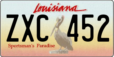 LA license plate ZXC452