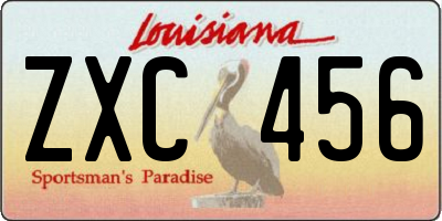 LA license plate ZXC456