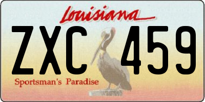 LA license plate ZXC459