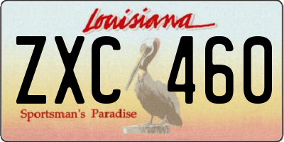 LA license plate ZXC460