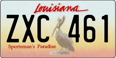 LA license plate ZXC461