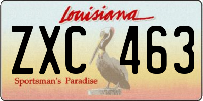 LA license plate ZXC463