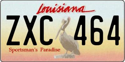 LA license plate ZXC464