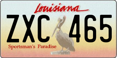 LA license plate ZXC465