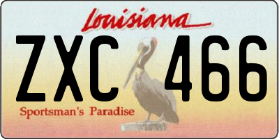 LA license plate ZXC466