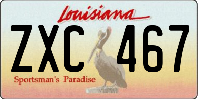 LA license plate ZXC467