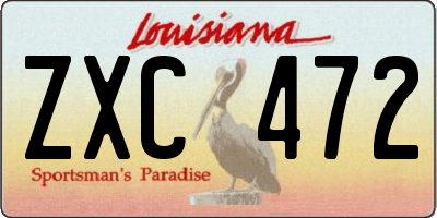 LA license plate ZXC472