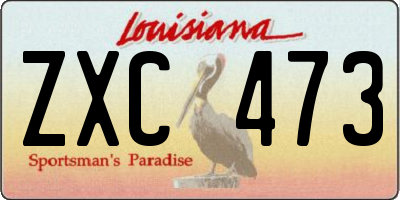 LA license plate ZXC473
