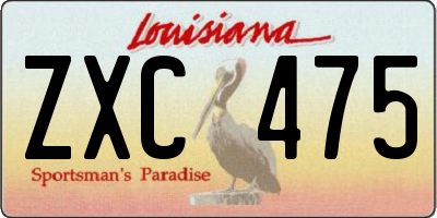 LA license plate ZXC475