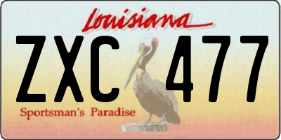 LA license plate ZXC477