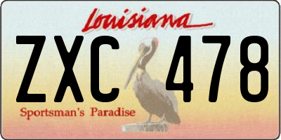 LA license plate ZXC478