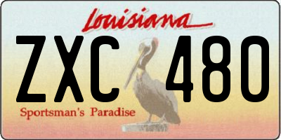 LA license plate ZXC480