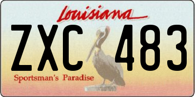 LA license plate ZXC483