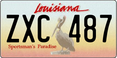 LA license plate ZXC487