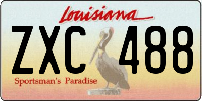 LA license plate ZXC488